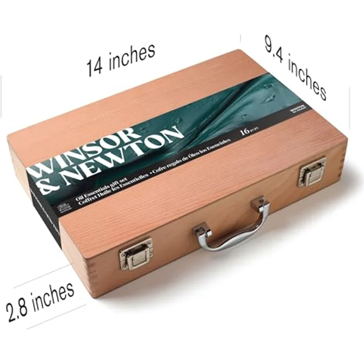 Winsor & Newton Winton Ölfarben Set im Holzkasten, 8 Ölfarben inkl. Titanweiß, Dioxazine Blau, 37ml Tuben, mit Liquin Original und Sansodor, Zubehör enthalten – Bild 5