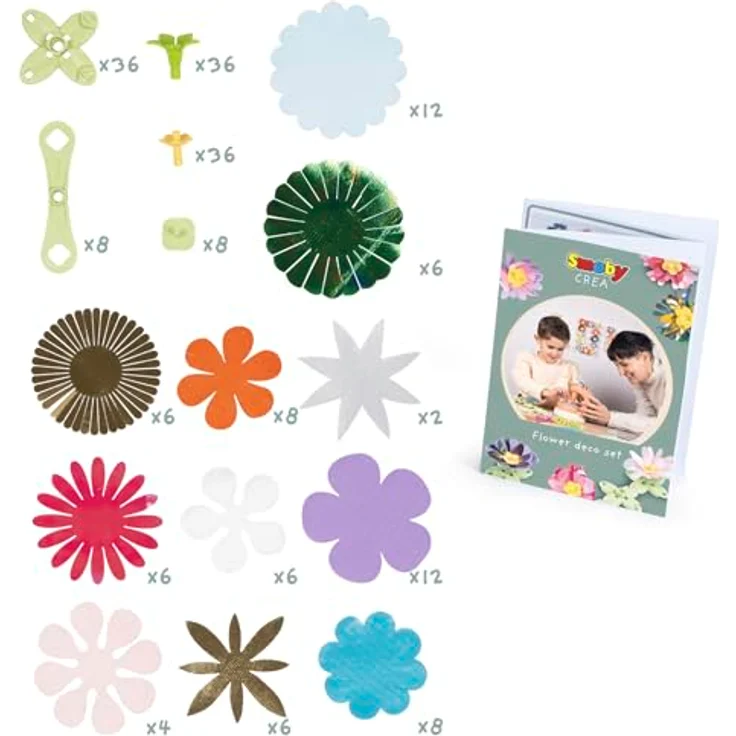 Smoby Crea Flower Deko Set, Kreativset mit Blumenpresse, 200 Zubehörteile, Made in Europe, geeignet für Kinder ab 5 Jahren – Bild 3