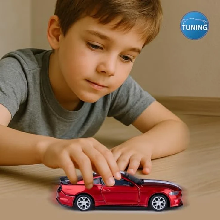 JAMARA Ford Mustang GT Diecast 1:42, Modellauto mit manuell öffnenden Türen, Custom-Tuning Umbaukit, Geschenkidee für Kinder – Bild 2