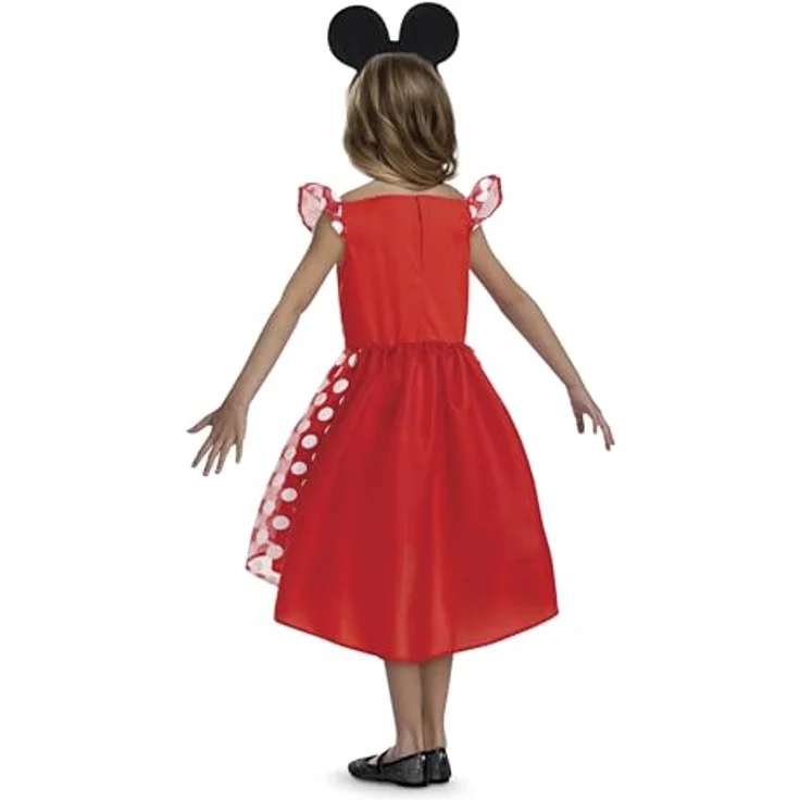 Disney Minnie Mouse Kinderkostüm, rotes Kleid mit Maus Ohren und Schleife, offiziell lizenziert, Größe S – Bild 3