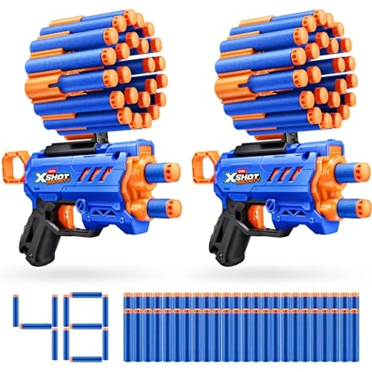 XSHOT Insanity Mikro-Blaster, Outdoor-Spielzeugblaster mit 48 Air-Pocket-Technologie Schaumstoffdarts und 30m Reichweite für Kinder und Erwachsene ab 8 Jahren
