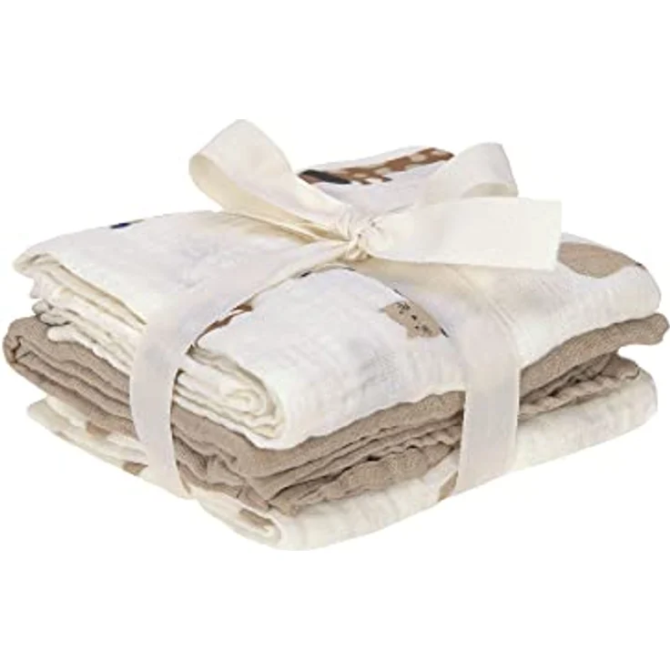 LÄSSIG Baby Puckdecke Spuckdecke Pucktuch Mulltuch 3er Set Baumwolle 60 x 60 cm/Swaddle & Burp Blanket M Little Mateys Dog – Bild 5