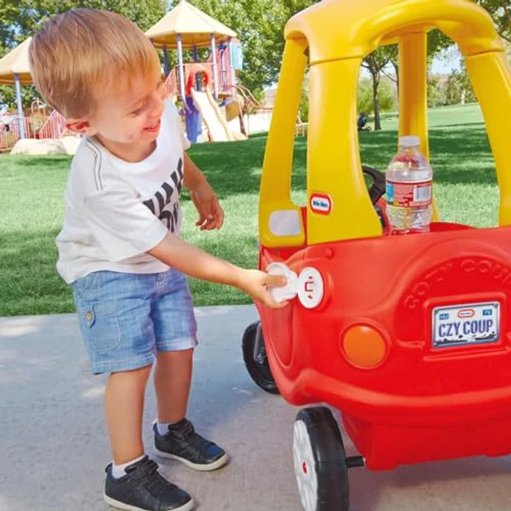 Little Tikes Cozy Coupe, Rutschauto mit abnehmbaren Boden, funktionierender Hupe und Griff für Schiebefahrten, rot – Bild 8