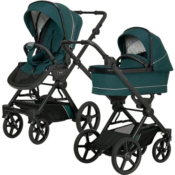 Hartan Kinderwagenset IVY GTR, 3-teiliges Outdoorset in Petrol, mit Federung, 5-Punkte-Gurt und klappbarer Fußstütze, Made in Germany – Bild 2