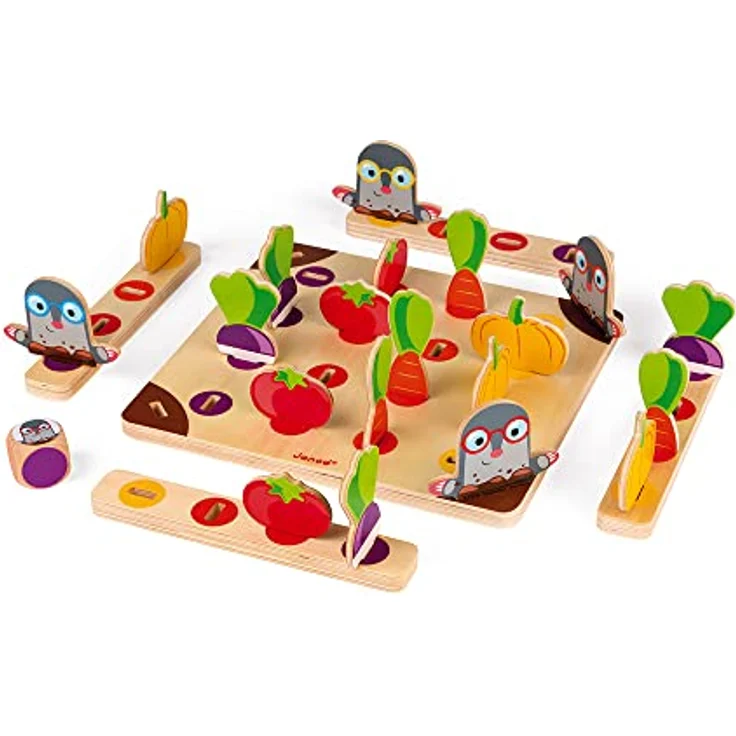 Janod Maulwurfspiel - Brettspiel für Kinder mit Farb- und Beobachtungsförderung, inkl. Spielbrett, Spielsteinen und Würfel – Bild 6