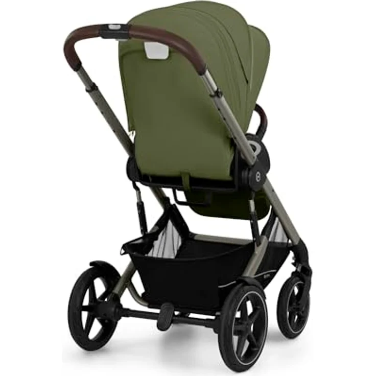 cybex Gold Kinderwagen Talos S LUX Tpe, Khaki, Kombikinderwagen mit 5-Punkte-Gurt, Federung, Einhand-Faltmechanismus, für Babyschale geeignet – Bild 4