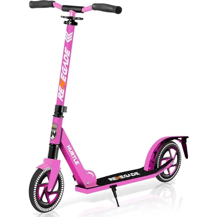 Hurtle Scooter, Kick Scooter für Teenager mit verstellbarem T-Bar Lenker, 2-Rad Klapprolly für Erwachsene, Aluminiumlegierung, bis 100 kg, klappbar, rutschfest, 84-99 cm höhenverstellbar