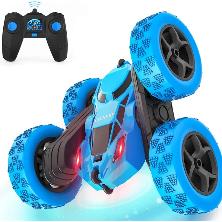 Diyarts Stuntauto RC-Auto, 360°-Action, inkl. 2 Akkus & Fernbedienung, LED-Lichter, 60 Min. Spielspaß
