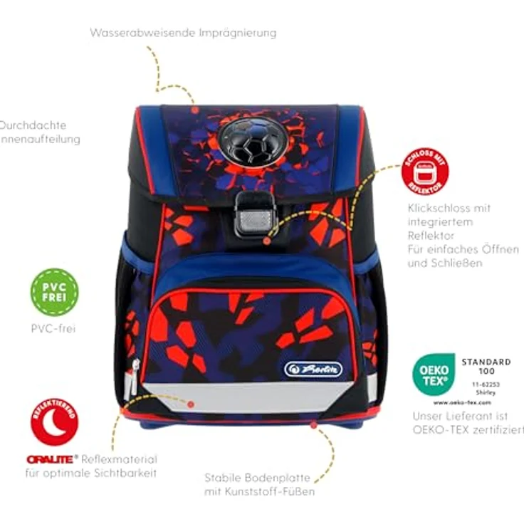 Herlitz Schulranzen Set Loop Plus 2026, 4-teiliges Jungen Set in Rot mit ergonomischem Design und 17 Litern Volumen – Bild 4