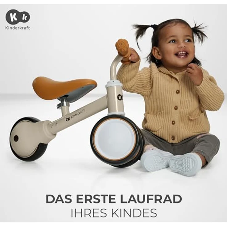 Kinderkraft Laufrad CUTIE, 3-in-1 Lernlaufrad aus Metall, rutschfeste Griffe, verstellbarer Sattel, für Kinder ab 1 Jahr, Rosa – Bild 2