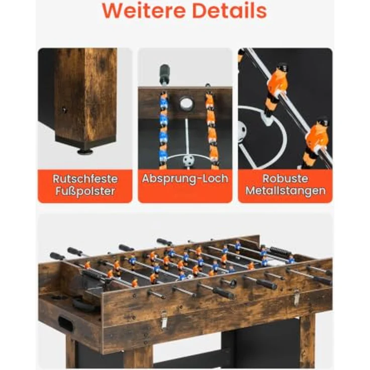VEVOR 3-in-1 Air Hockey Tisch (214 cm), Multi-Kombinationstisch für Airhockey, Tischfußball & Tischtennis mit robustem Design und umfangreichem Zubehör – Bild 4