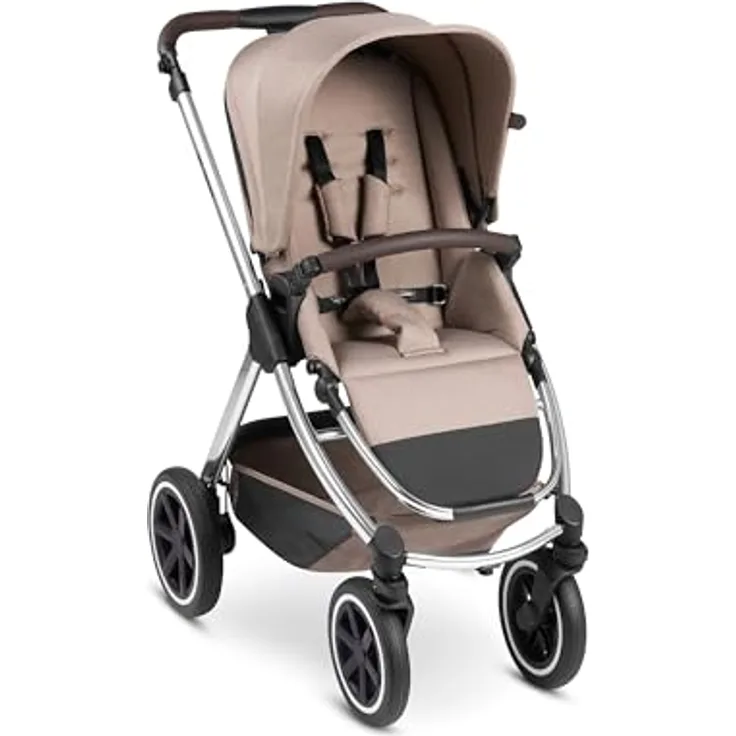 ABC Design Kinderwagen Samba – Kompakter All-Terrain Kinderwagen für Babys & Kleinkinder – inkl. Buggy Sportsitz, Luftkammerräder & höhenverstellbarer Schieber – Babywanne optional (grain)
