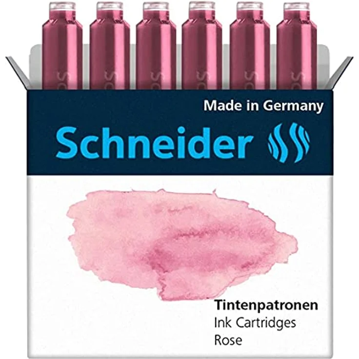 SCHNEIDER Füllhalter Tintenpatrone Standard Pastell Rose VE=6 Stück, auswaschbar mit Kugelverschluss – Bild 3
