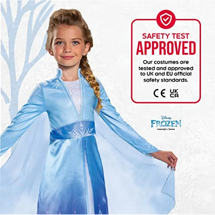 Disney Official Classic Frozen Elsa Dress Up for Girls, Frozen Dress costume Kids, Princess Costumes for Girls Fancy dress Outfit, costumes for Girls S – Bild 4