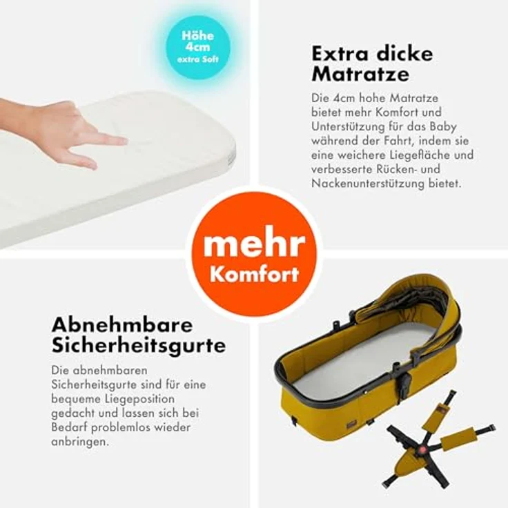 Daliya® FLEXI-PRO M 3in1 Kinderwagen & Buggy mit i-Size Babyschale, leichter Aluminiumrahmen, Wetterschutz und großem Einkaufskorb – Bild 7
