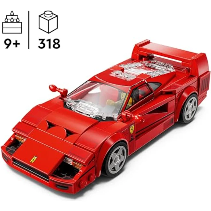 LEGO Speed Champions Ferrari F40 Supersportwagen, Bauset mit baubarem Spielzeugauto und Fahrer-Minifigur, für Kinder ab 9 Jahren, Geschenk für Jungen und Mädchen, 76934 - Preisvergleich – Bild 2
