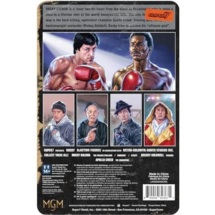 Super7 Rocky ReAction Actionfigur Wave 03 Rocky Street (Rocky I), 10 cm mit Zubehör und Austauschteilen – Bild 3