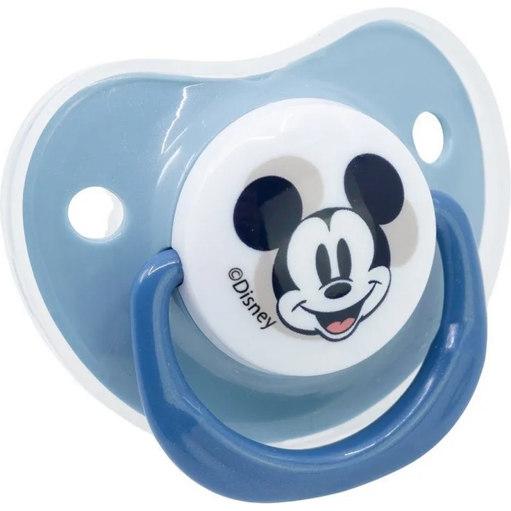 Disney Mickey Mouse Schnuller Set "Full of Smiles", 2er Pack für 0 bis 6 Monate, anatomischer Silikonsauger mit Schutzkappe
