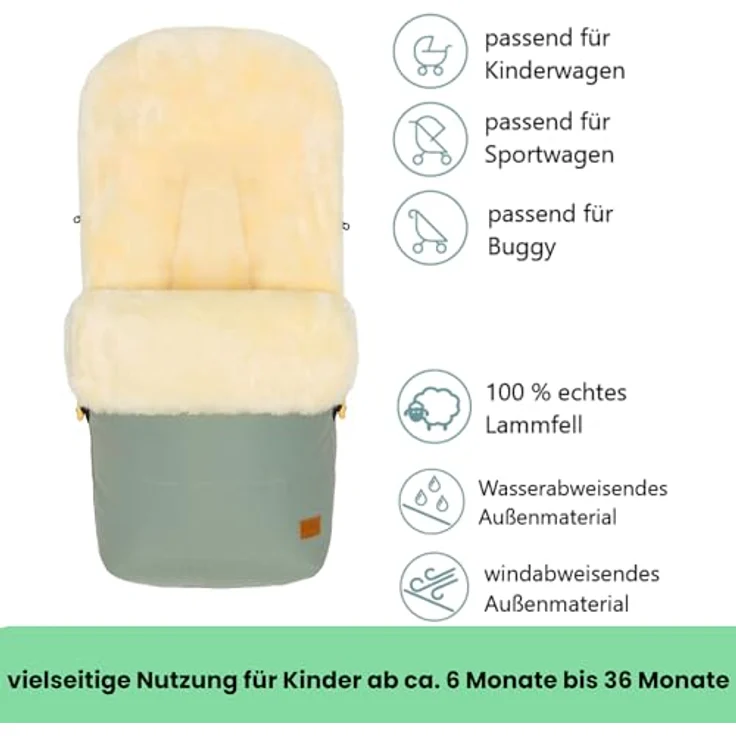 Fillikid Winterfußsack Bernina Lammfell Exclusiv – Bild 3