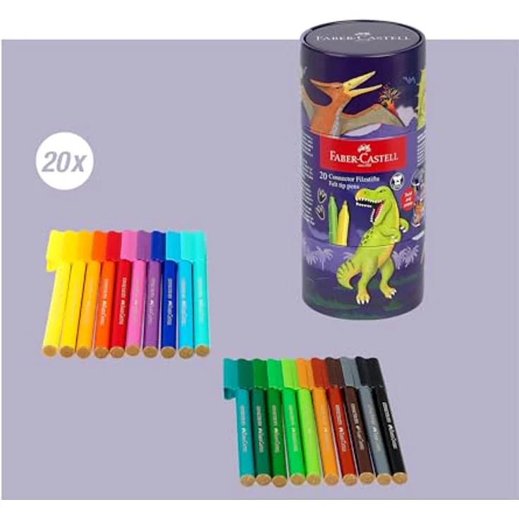 Faber-Castell Connector Filzstift - Dino, hochwertiger Filzstift mit cleverer Verbindungstechnologie – Bild 3