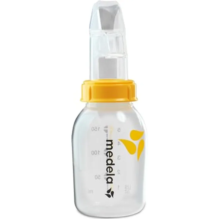 Medela SoftCup, Babyflasche 150 ml mit regulierbarem Milchfluss und gewölbtem Boden zur Fütterung bei Saugschwierigkeiten