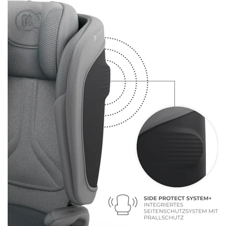 KinderKraft Unity 2 I-Size GREY, Kindersitz mit ISOFIX, 5-fach verstellbarer Rückenlehne und SPS-Seitenaufprallschutz für Kinder von 100 bis 150 cm – Bild 6