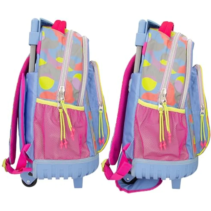 Depesche TOPModel Schoolbackpack Trolley FLASH, Kindergartenrucksack mit Reflektormaterial, lilafarben, 28 Liter Volumen, integrierter Trolley mit Teleskopgriff – Bild 4