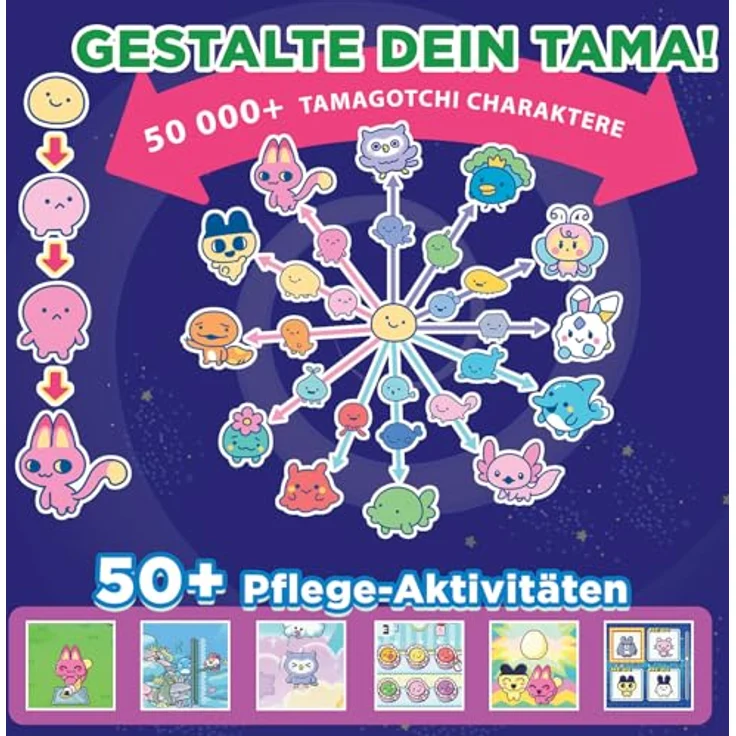 Bandai Tamagotchi Paradise Land Pink, interaktives Lernspielzeug mit Zoom-Regler, Minispielen und Freundeverbindung – Bild 2