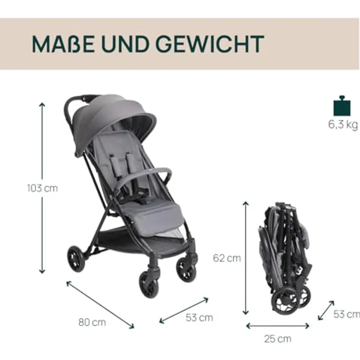 Chicco Urbino Kinderwagen, Leichter Buggy für 0-4 Jahre, max. 25 kg, Zusammenklappbar, Verstellbare Fußstütze, Verdeck – Bild 2