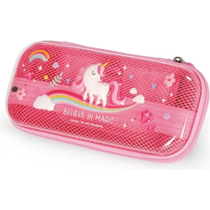 Legami Wonderwow Federmäppchen Unicorn, 2 Fächer, Stifthalter, Innenfach mit Netzstoff, Reißverschluss, 23 x 11 x 5 cm – Bild 2