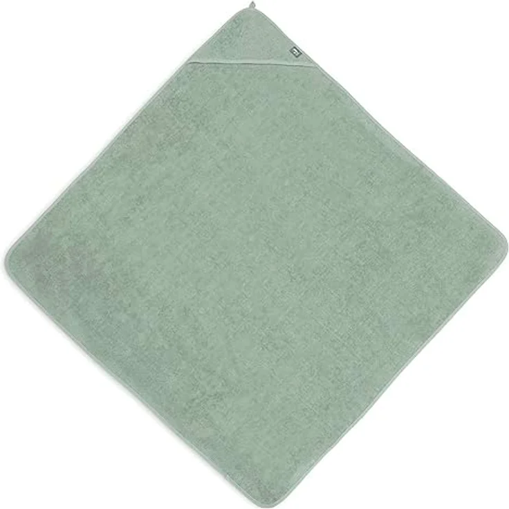 Jollein Kapuzenhandtuch Badetuch Frottee 100x100 cm in Ash Green, ideal zum Einkuscheln nach dem Baden – Bild 1