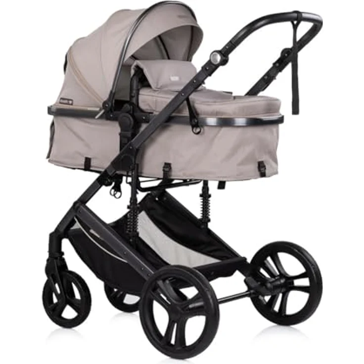 Chipolino Kinderwagen 2 in 1 Amore, mit Getränkehalter, Wickeltasche, Fußabdeckung und Korb, braun – Bild 2