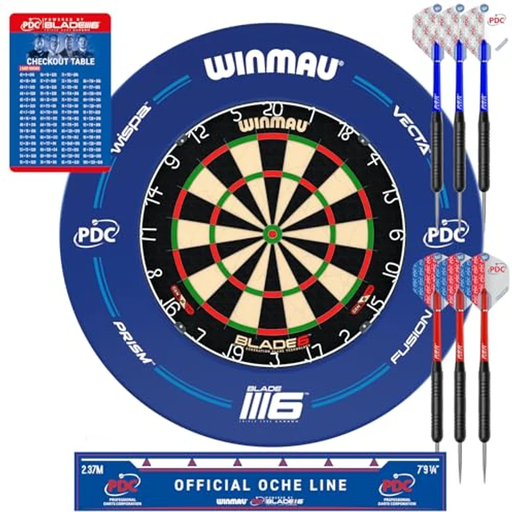 WINMAU Dartboard Surround Set PDC 5310, Dartschild mit PDC-Zertifikat, 43,6 cm Innendurchmesser, 67,5 cm Außendurchmesser – Bild 2