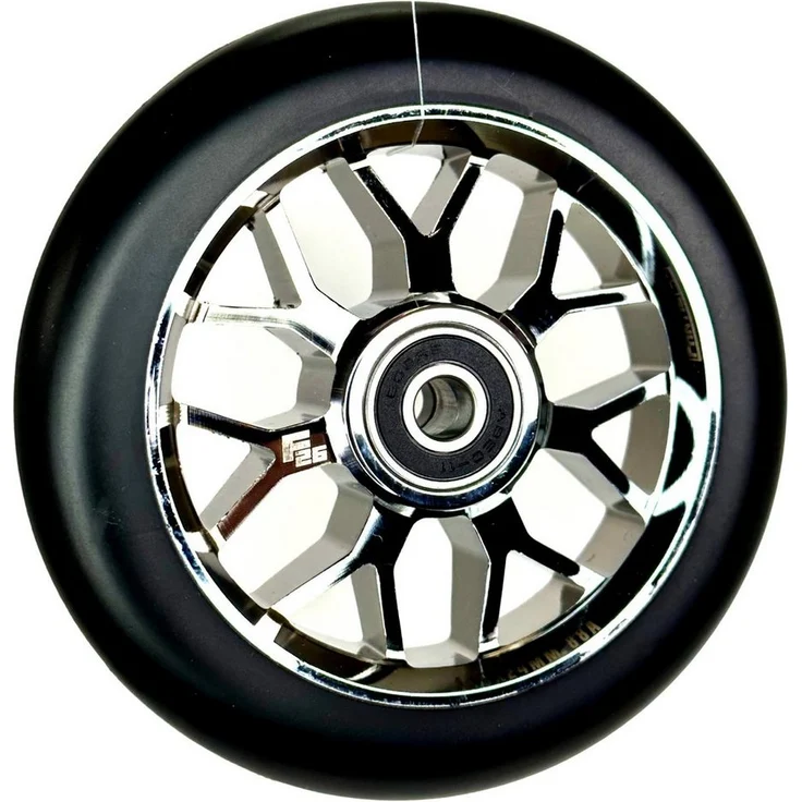 Fantic26 Spy7 Stunt-Scooter Rolle 110mm Abec11 Chrome/Pu Schwarz, Stunt-Scooter Rolle aus Aluminium 6061, ABEC-11 Kugellager, 88A Härte – Bild 1