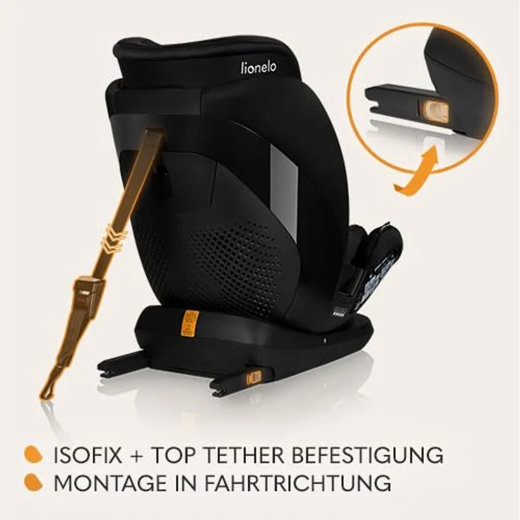 lionelo Autokindersitz Lavender i-Size, ab: ab 1 Jahr, bis: bis 12 Jahren, ab: 9,00 kg, bis: 36,00 kg, (Set), i-Size/9-36kg/ISOFIX/Breiter Einstellbereich – Bild 3