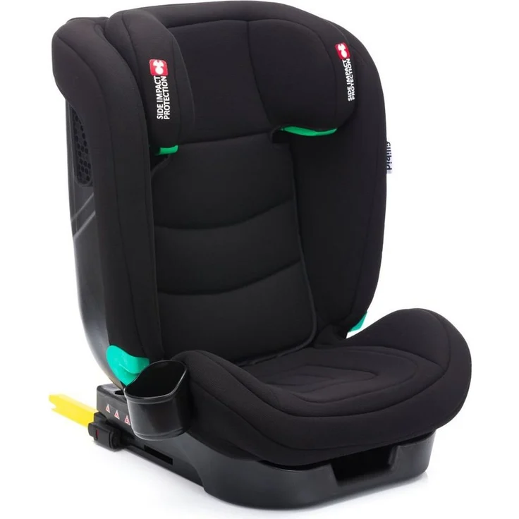 Fillikid Autokindersitz Elli Pro i-Size ab - Schwarz, bis: 36 kg, Kinder Autositz ab 3 Jahre - 12 Jahre (100 cm - 150 cm) mit Isofix, höhenverstellbare Kopfstütze, SIDE Impact Protektion, 3-fach verstellbare Rückenlehne