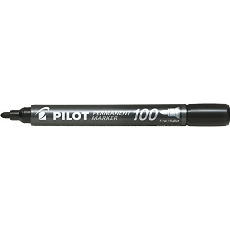 PILOT Permanent Marker 100 mit Rundspitze, 4er Set (Blau, Schwarz, Rot, Grün) – Bild 2