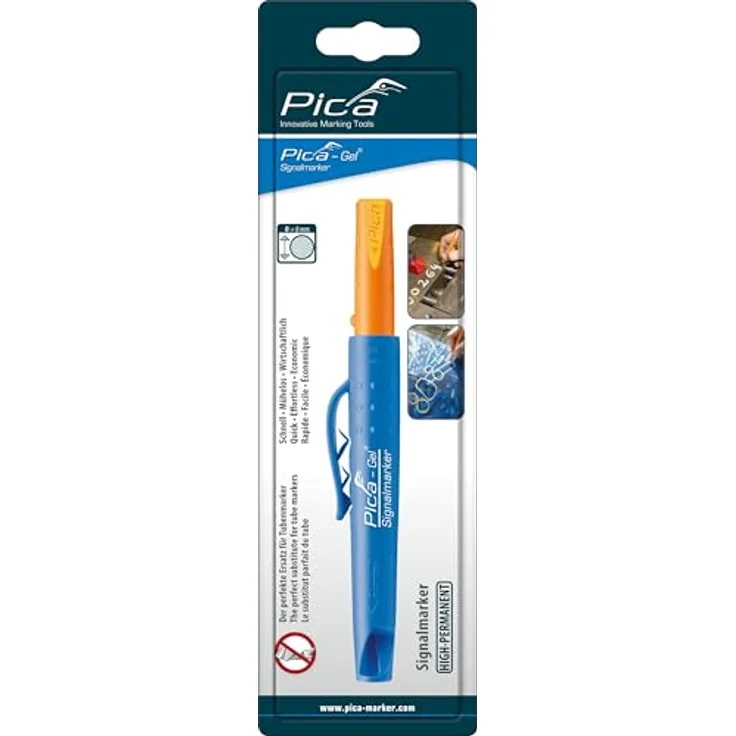 Pica PICA Gel Signalmarker 8084/SB, gelb, 8 mm Spitze, temperaturbeständig bis 1000 °C, wetterfest und lichtbeständig – Bild 1