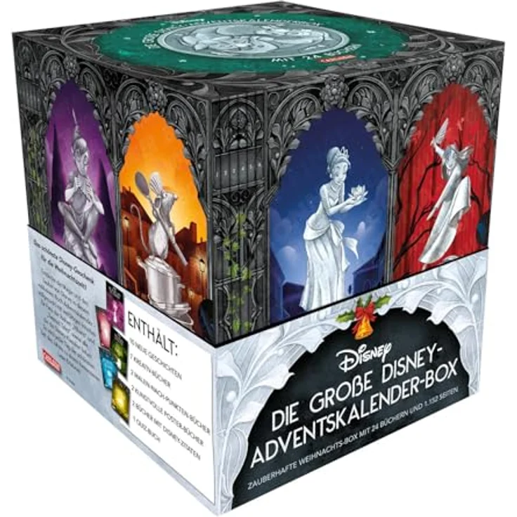 Carlsen Disney-Adventskalender-Box 2025, 24 Taschenbücher mit 1.152 Seiten voller Magie und kreativen Extras – Bild 1