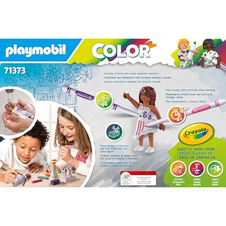 Playmobil Fashion - PLAYMOBIL Color: Fashion Design Set mit wieder abwaschbaren Stiften und vier Wechselperücken, weiß – Bild 7