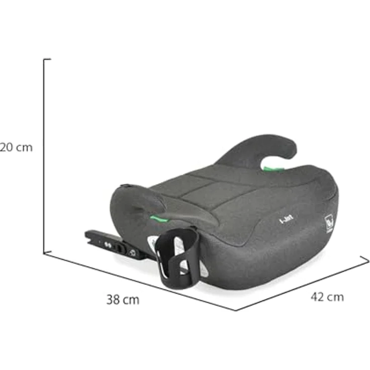 Moni Kindersitzerhöhung i-Jet, Gruppe 3, ab 4 bis 12 Jahre, Isofix, abnehmbarer Bezug, Getränkehalter, ergonomische Form – Bild 2