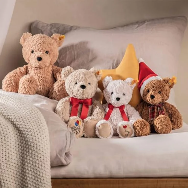 Steiff 113239 Soft Cuddly Friends Jimmy Teddybär – Christmas 30cm, braun Christmas – Bild 2