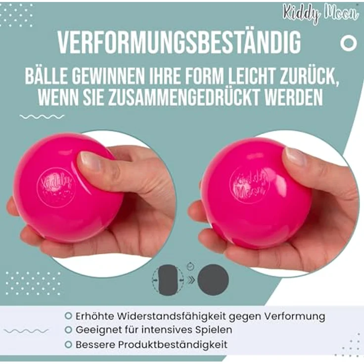 KiddyMoon 700 Bälle/7Cm Kinder Bälle Spielbälle, BPA-frei, Grau/Weiß/Babyblau, Made in EU – Bild 5