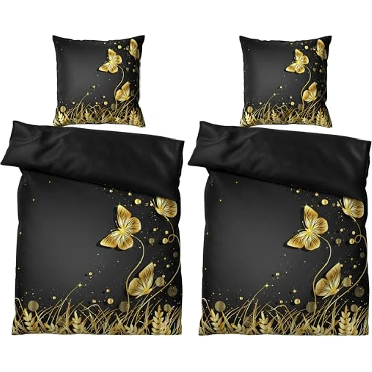 Sanilo Bettwäsche 135x200 cm, 100% feinste Baumwolle, Oeko-TEX Zertifiziert, Silhouette Farbe, Wendebettwäsche – Bild 3
