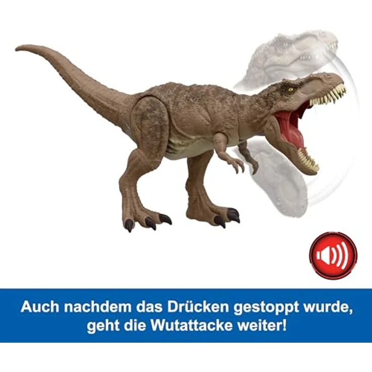 Mattel® Actionfigur Jurassic World All-Out Attack Tyrannosaurus Rex, mit Beißbewegung und Brüllgeräuschen, grün – Bild 6