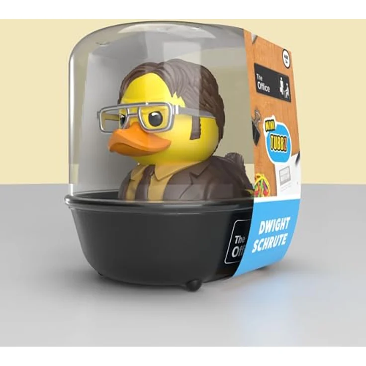 TUBBZ Mini: The Office - Dwight Schrute Cosplay-Gummiente Vinyl-Figur, 5 cm groß, mit Mini-Badewanne und Dunder Mifflin Logo – Bild 2