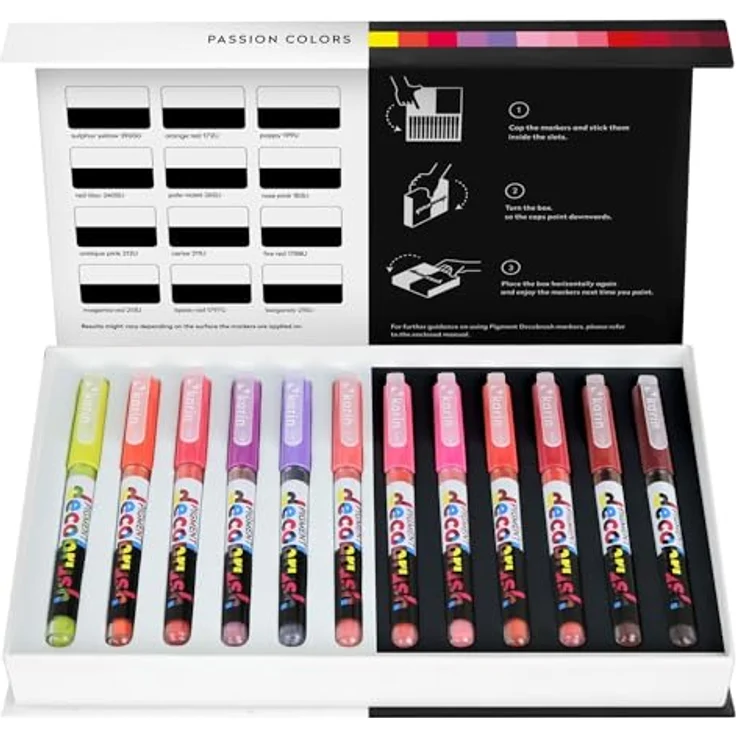Karin PIGMENT decobrush Passion Colors Collection, Brushmarker mit flexibler Spitze, lichtecht und deckend, Rot – Bild 1