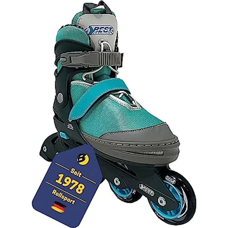 Best Sporting Inliner für Kinder 5-Fach größenverstellbar in blau I Inline Skates Kinder I robuste und hochwertige Kinder Inliner mit Bremse I Inliner Kinder mit 4 Rollen I Inliner Damen