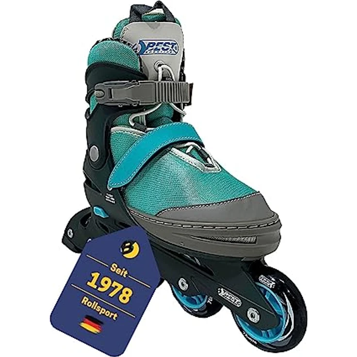 Best Sporting Inliner für Kinder 5-Fach größenverstellbar in blau I Inline Skates Kinder I robuste und hochwertige Kinder Inliner mit Bremse I Inliner Kinder mit 4 Rollen I Inliner Damen – Bild 1