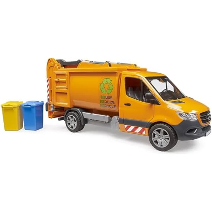 bruder 02682 - MB Sprinter Kommunal Müllfahrzeug - 1:16, Spielzeug Müllauto mit Entleerfunktion, 2 Mülltonnen, ABS Kunststoff, ab 4 Jahren – Bild 1